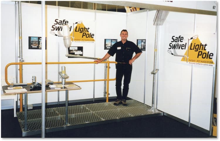 Rob at first trade show attended, Mienex 2000 International Mining and Engineering Expo, Perth